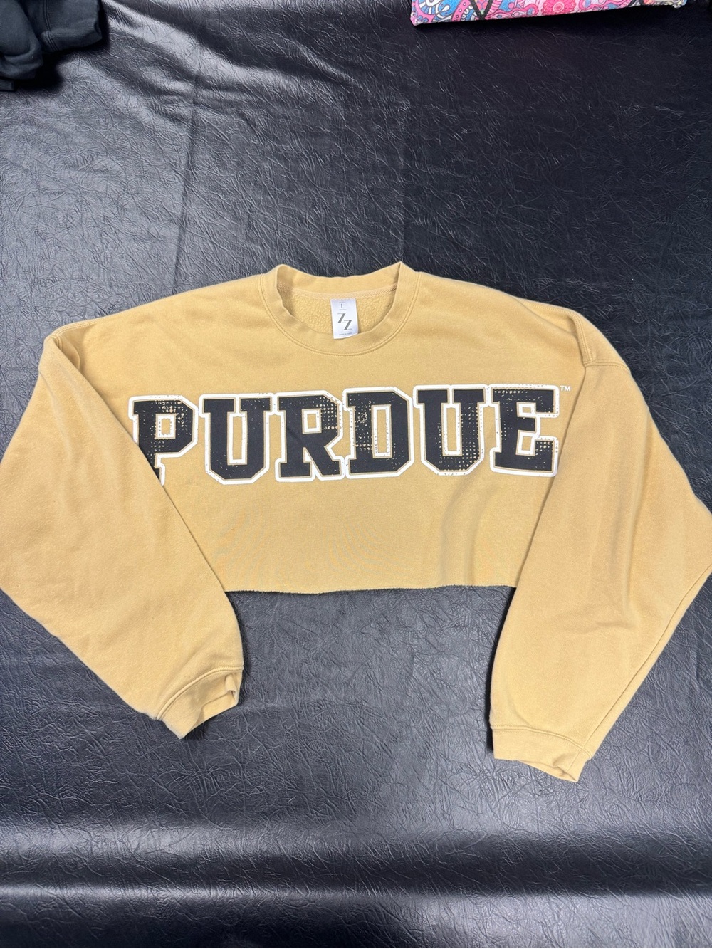 Purdue Cropped Crewneck Sweatshirt - Gold